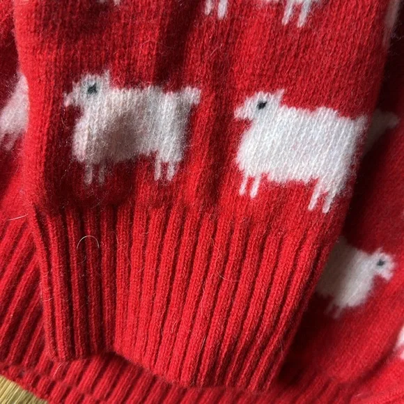 Rowing Blazers Warm & Wonderful Red 100% Wool Diana Fitted Sheep Sweater XL - Picture 12 of 13